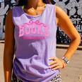 Retro Pink Coquette Bow Valentine Book Lover Varsity Comfort Colors Tank Top Lagoon