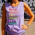 Retro Read Books Lift Heavy Pet Dogs Gym Book Lover Comfort Colors Tank Top Lagoon