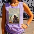 Robinson Crusoe Book Cover 1920 Comfort Colors Tank Top Lagoon