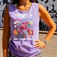 School Secretary Read Books And Know Things Flowers Flamingo Comfort Colors Tank Top Lagoon