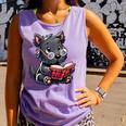 Scottish Terrier Reading a Book Dog Comfort Colors Tank Top Lagoon