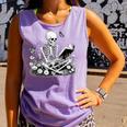 Skeleton Reading Book Floral Dark For Book Lovers Comfort Colors Tank Top Lagoon