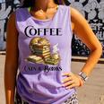 Sleeping Cat And Books With Coffee Lover Comfort Colors Tank Top Lagoon