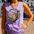 Sloth Reading a Book Lazy Sloth Bookworm Comfort Colors Tank Top Lagoon
