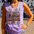 Spooky Halloween Bookshelf Bookcase Read More Books Comfort Colors Tank Top Lagoon