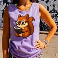 Squirrel Reading Book Lover Comfort Colors Tank Top Lagoon