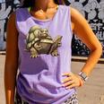 Sulcata Tortoise Reading A Book Comfort Colors Tank Top Lagoon