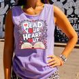 Teach Inspire Grow Everyday Read Your Heart Out Valentine Book-Themed Small Comfort Colors Tank Top Lagoon