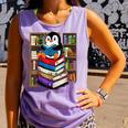 Teacher Librarian Kawaii Penguin Book Lover Penguin Comfort Colors Tank Top Lagoon