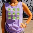Teacher Reading Shamrock St Patrick’s Day Book Lover Kids Comfort Colors Tank Top Lagoon