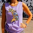 Teacher Shirt Giraffe Holding Books Bookworm Librarian Comfort Colors Tank Top Lagoon