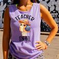 Teacher Snail With Glasses On Books Cute Pre-K Kindergarten Comfort Colors Tank Top Lagoon