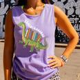 Teachersaurus Dinosaur Teachers Dino Reading Book Librarian Comfort Colors Tank Top Lagoon