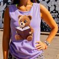 Teddy Bear Reading a Book Comfort Colors Tank Top Lagoon Teddy Bear Reading a Book Comfort Colors Tank Top Lagoon