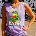 Toad-Ally 100 Days Smarter Frog Reading Book 100 School Day Comfort Colors Tank Top Lagoon