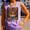 History Month Black Afro Girl Women Book Lovers Flower Comfort Colors Tank Top Lagoon