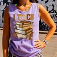 History Month I Teach Melanin Book Black Teacher Comfort Colors Tank Top Lagoon