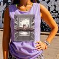 Totally Weird Tees Cat Library Book Reading Literary Comfort Colors Tank Top Lagoon