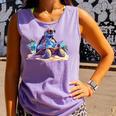 Turtle Wearing Sunglasses Reading A Book On The Beach Summer Comfort Colors Tank Top Lagoon
