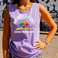 Unearth a Story 2026 Summer Reading Program Tree Book Comfort Colors Tank Top Lagoon