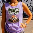 Unearth A Story Fox Reads a Book Comfort Colors Tank Top Lagoon Unearth A Story Fox Reads a Book Comfort Colors Tank Top Lagoon