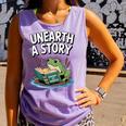 Unearth a Story Frog Reading a Book Summer 2026 Premium Tri-Blend Comfort Colors Tank Top Lagoon