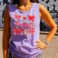 Valentine Teacher Coquette Bow Pencil Heart Book Girl Women Comfort Colors Tank Top Lagoon