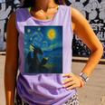 Van Gogh Starry Night Fantasy Reader Dragon Reading Book Comfort Colors Tank Top Lagoon