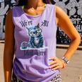 We'Re All Mad Here Cheshire Cat Alice Wonderland Book Kids Comfort Colors Tank Top Lagoon