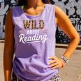 Wild About Reading Books Reader Lover Bookworm Leopard Print Comfort Colors Tank Top Lagoon
