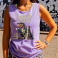 Women's Unearth A Story Dinosaur Reading a Library Book Comfort Colors Tank Top Lagoon