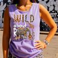 Zoo Animals Wild About Reading Books Reader Lover Librarian Comfort Colors Tank Top Lagoon