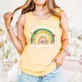100th Day Of School Teachers Students Women Floral Books Comfort Colors Tank Top Grey