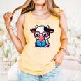 Adorable Book Lover Cow With Reading Glasses Cute Comfort Colors Tank Top Grey Adorable Book Lover Cow With Reading Glasses Cute Comfort Colors Tank Top Grey
