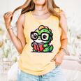 Adorable Book Lover Iguana With Reading Glasses Cute Comfort Colors Tank Top Grey Adorable Book Lover Iguana With Reading Glasses Cute Comfort Colors Tank Top Grey