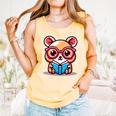 Adorable Book Lover Quokka With Reading Glasses Cute Comfort Colors Tank Top Grey