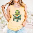 Adorable Turtle Reading Books Comfort Colors Tank Top Grey Adorable Turtle Reading Books Comfort Colors Tank Top Grey
