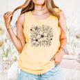 Adult Coloring Book Style Flowers And Ladybug Self Coloring Comfort Colors Tank Top Grey