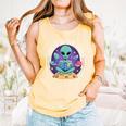 Alien Reader Reading Teacher Librarian Book Lover Comfort Colors Tank Top Grey