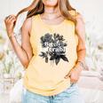 Barely Tolerable Shirt Floral Book Lover Quote Bookish Comfort Colors Tank Top Grey