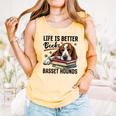 Basset Hound Dog Breed Life Is Better With Books And a For Men Women Girls Kids Comfort Colors Tank Top Grey