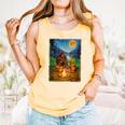 Bigfoot And Alien Reading Books Campfire Halloween Comfort Colors Tank Top Grey