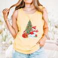 Book Christmas Tree Bookworm Gingerbread Man Snowman Reading Comfort Colors Tank Top Grey