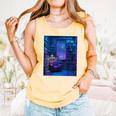 Book Library Bookshelf Armchair Window Pattern Print Comfort Colors Tank Top Grey