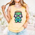 Book Lover Frankenstein's Monster With Reading Glasses Comfort Colors Tank Top Grey