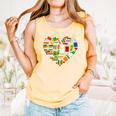 Book Lover Librarian Books Heart Valentine Comfort Colors Tank Top Grey