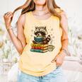 Book Lover Racoon Reading Bookish Library Read Books Be Kind Comfort Colors Tank Top Grey