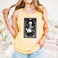 Book Lover The Reader Tarot Card Skeleton Reading Comfort Colors Tank Top Grey