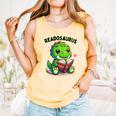 Book Lover Reading Dinosaur Readosaurus Library Comfort Colors Tank Top Grey