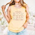 Book Nerd Retro Pixel Reading Librarian Aesthetic Comfort Colors Tank Top Grey